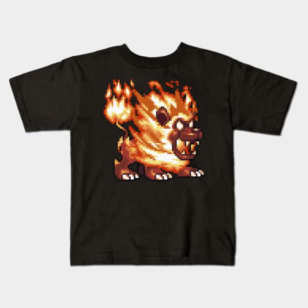 Fire Lion Kids T-Shirt by Delsman35